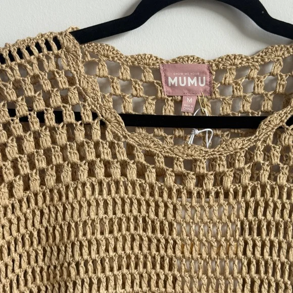 Mumu Tan Crochet Dress/Cover Up - Picture 2 of 3